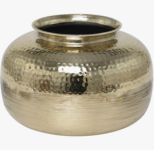 Jarrón Dorado Martillado de Estilo Lujoso con Tamaños y Formas Personalizadas, Macetas y Jardineras Metálicas, Decoración de Mesa, Jardinera Hecha a Mano - Product Image 1