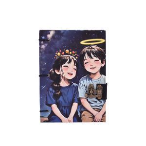 Cute Couple Cartoon Lock Diary Notebook <b>A5</b> Hardcover Journal | Handmade Writing Diary with Metal Clasp Premium Pages for Gifts - Product Image 3