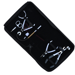 White Hair Extension tools Accessories Set featuring White Tape In Plier Beads Crimper Keratin Bond <b>Cutter</b> <b>Threading</b> Loop Tool - Product Image 1