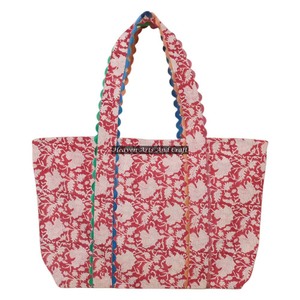Bolsa de Viaje Grande de Algodón Hecha a Mano con 2 Asas, Estampado a Mano con Bloques, Bolsa de Mujer Hecha a Mano - Product Image 1