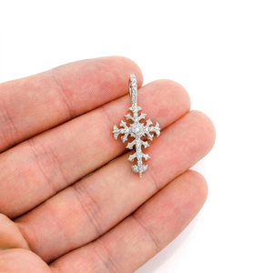 925 <b>Silver</b> Rhodium Plated Custom Iced Jesus Filigree Cross Pendants <b>Necklace</b> Lab Grown Diamond Christian Religious Jewelry Fine - Product Image 5