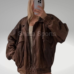 Custom made New Design Wholesale Leather Jackets Solid Color Women Leather Jackets Low MOQ Breathable Streetwear Jackets - Product Image 4