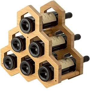 Estante para Vino Decorativo de Madera Natural, Organizador de Botellas de Vino para Ahorrar Espacio en la Despensa y la Encimera - Product Image 5