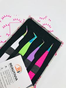 Pinzas profesionales de Extensión de pestañas de acero inoxidable de alta calidad, aplicador de punta puntiaguda con logotipo de Color personalizado, muestra gratis - Product Image 4