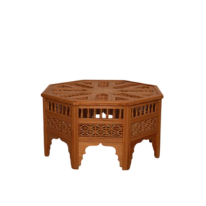 Mesa auxiliar octogonal de madera tallada a mano con incrustaciones de nácar, diseño marroquí antiguo, para decoración del hogar, al precio más económico. - Product Image 3