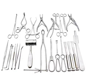 Ensemble d'instruments chirurgicaux de base 25 pièces en acier inoxydable, manuel, réutilisable, certifié CE Classe I pour la chirurgie générale - Product Image 2
