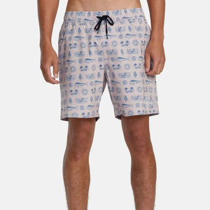 Shorts de bain imprimés pour hommes avec poches, taille élastique, séchage rapide, vêtements de plage décontractés, longueur Bermuda - Product Image 2