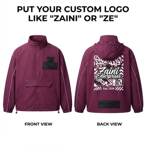 Polyester/Nylon Canvas 120 GSM Men <b>Winter</b> Windbreaker <b>Jacket</b> <b>Waterproof</b> Breathable High Street Custom Logo Print OEM ODM - Product Image 1