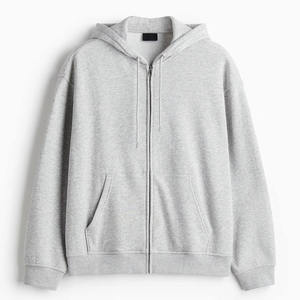 Precio al por mayor Sudadera con capucha para hombre 100% algodón 380 GSM en color gris jaspeado Sudadera informal de alta calidad con mangas largas para hombre - Product Image 1
