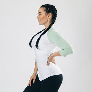 T-shirt décontracté pour femme de haute qualité, personnalisé, à manches 3/4, 100% coton, coupe ajustée, respirant, broderie, manches trois quarts, pour tous les jours - Product Image 2