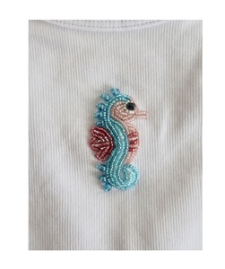 Beaded Embroidery Cotton T Shirt Fashion Woman Daily Wholesale <b>Silver</b> Plated Heart-Shaped Engagement Woman Man Use T-shirt <b>Bead</b> - Product Image 6