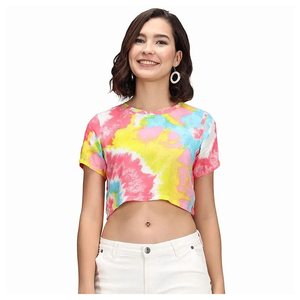 Camiseta Corta de Otoño para Mujer, Talla Grande, con Logotipo Personalizado, 100% Algodón, Fibra de Bambú, Mangas Cortas, Estilo Vintage, Impermeable y Resistente al Viento - Product Image 2