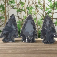 Venta al por Mayor de Puntas de Flecha de Obsidiana Negra de 2 Pulgadas, Gemas Hechas a Mano, Joyería Ecológica para Feng Shui y Fabricación de Recuerdos