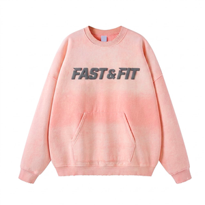 Nouveau style streetwear d'hiver, design personnalisé, unisexe, uni, imprimé numériquement, 100% coton molletonné, sweat-shirt à manches longues - Product Image 1