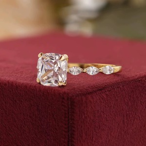 Best Quality pear cut diamond <b>ring</b> v shape curved <b>Stacking</b> <b>ring</b> moissanite half eternity engagement anniversary jewellery <b>ring</b> - Product Image 4