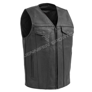 Chaleco de Motocicleta de Cuero sin Mangas para Hombre, Talla Grande, Casual, Transpirable, Resistente al Viento, con Calefacción y Bolsillos Delanteros - Product Image 1