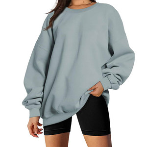 Sweat-shirt à col roulé pour femme en molleton 100% coton biologique, coupe oversize, avec impression en relief personnalisée OEM ODM, idéal pour l'hiver - Product Image 5
