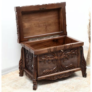 Vintage Handcrafted Wood Jewelry <b>Box</b> Large Decorative Pirate Treasure Chest Retro Wooden <b>Keepsake</b> <b>Box</b> with Lock for Home Decor - Product Image 6