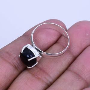 Natural <b>Black</b> Onyx Gemstone <b>Ring</b> Bohemian 925 Sterling Silver Handmade Jewelry Statement Gift <b>For</b> Women <b>Men</b> - Product Image 2
