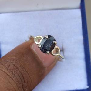 Anillo de Piedras Preciosas Multicolores de Piedra Arenisca Azul de Lujo Hecho a Mano, Plata de Ley 925, Gemas Zubeda, Vintage, Certificado IGI, Elegante Regalo de Joyería - Product Image 6