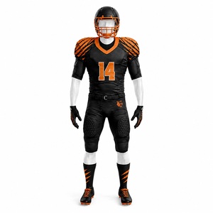 Uniforme de football américain le plus vendu, vêtements de rue, vêtements d'entraînement à manches courtes, 100% polyester, meilleur style, uniforme de football à col en V - Product Image 1