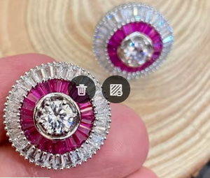 Conjunto de pendientes de circón con estilo a la moda, excelente calidad con tono plateado para mujer, ropa moderna, ropa de boda para mujer y Niña - Product Image 2