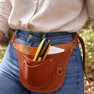 Cinturón organizador de herramientas de floristería de cuero premium, ajustable, resistente, con múltiples bolsillos, precio mayorista, OEM, en venta. - Product Image 5