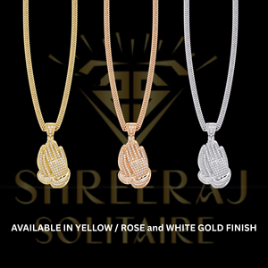 Pendentif Hip Hop Iced Out Mains en Prière pour Hommes, Breloque Geste de Prière Chrétienne Jésus, en Argent Sterling 925 et Diamants Moissanite - Product Image 2