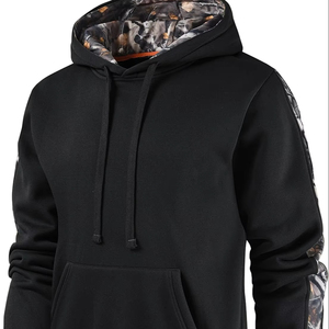 Sweat à capuche oversize noir en molleton avec fermeture éclair, style streetwear unisexe, 100 % coton, pull hip-hop, mode hiver, soldes - Product Image 1
