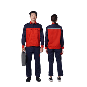 Durable Cotton Anti Shrink Workwear <b>Uniforms</b> Breathable Khaki Fabric Reflective Safety <b>Construction</b> Work Clothing 4SU - Product Image 3
