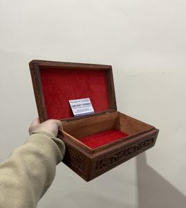 Caja de Madera Rectangular Ecológica para Guardar Joyas y Regalos, Interior Suave para Artículos Delicados, Decoración de Mesa para Navidad y Año Nuevo Chino - Product Image 3