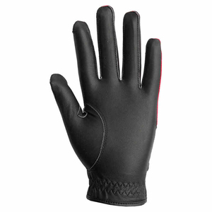 Gants de golf personnalisés rouge et noir Vantrex Industries en cuir Cabretta de qualité supérieure, imprimés, antidérapants, respirants et légers pour hommes et femmes - Product Image 2