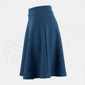 Women A-Line Mini <b>Skirt</b> Solid Color Knitted <b>Elastic</b> <b>Waist</b> Soft Spandex Polyester Fabric All Seasons Wear - Product Image 3