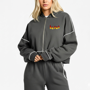 Sweat à capuche personnalisé pour femme, 80% coton, 20% polyester, polaire brossé, 340 GSM, qualité supérieure, norme d'exportation - Product Image 1