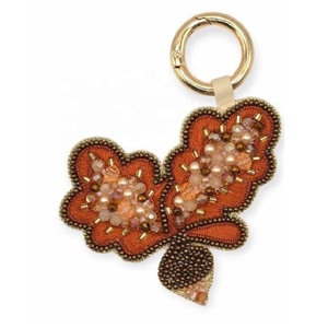 Handmade Acorn & Leaf Bag Charm <b>Key</b> <b>Chain</b> Glass Beads Bag <b>Key</b> <b>Chain</b> Hold to <b>Keys</b> or Bag Charm Beaded <b>Key</b> <b>Chains</b> for Girls Gifted - Product Image 1