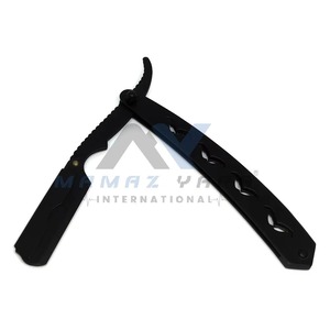Rasoir à moustache professionnel en acier inoxydable, rasoir droit pliable avec support de lame à verrouillage pivotant pour hommes, rasoir à barbe - Product Image 3