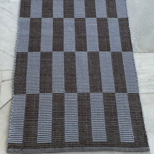 Alfombra tejida a mano con textura de nervaduras, diseño geométrico, precio directo de fábrica, para interiores de lujo. - Product Image 1