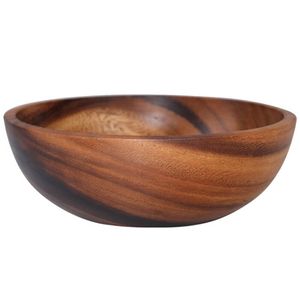 Grand saladier décoratif en bois de style farmhouse, plat rond pour la cuisine, idéal pour les réceptions et l'agencement de table. - Product Image 2