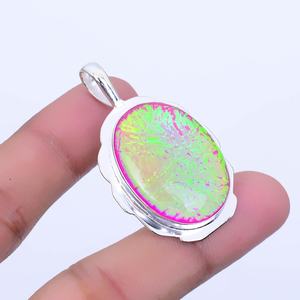 Colgante de Ópalo de Fuego Australiano Triple, Plata de Ley 925, Joyería Boho Hecha a Mano, Elegante Regalo para Mujer - Product Image 1