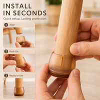 Embouts de pieds de chaise en PVC brun de 20 mm, couvre-pieds de table ronds pour meubles de maison