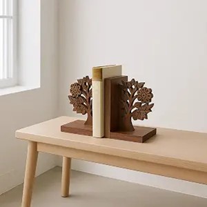 Mango Wood wooden bookends and <b>desk</b> organizers OEM Custom Wholesale | Aqdus Saleem India - Product Image 1