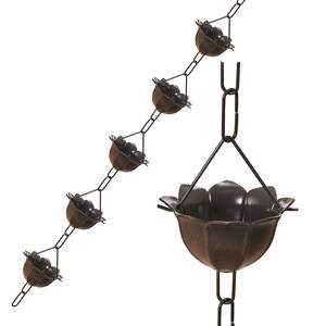 Chaîne de pluie en métal élégante pour maisons modernes et traditionnelles, décoration de jardin et gestion de l'eau extérieure - Product Image 4