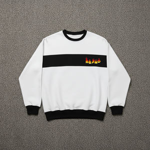 Sweat-shirt en molleton pour homme de haute qualité, coupe classique, col rond, color block, mélange polyester/coton, confortable et élégant - Product Image 4