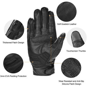Guantes de Motocicleta de Cuero Premium, Guantes de Carreras con Protección para Nudillos, Guantes de Motociclista de Dedo Completo para Motociclismo - Product Image 4