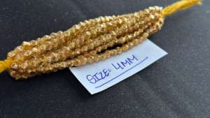 Perles de verre facettées dorées 4 mm, finition métallique brillante, perles rondes pour la fabrication de bijoux, bracelets et colliers - Product Image 5