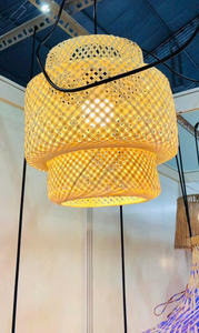 Elegantes lámparas de techo de bambú y ratán | Decoración ecológica vietnamita hecha a mano 100% Tamaños personalizables naturales Uso interior/exterior - Product Image 4