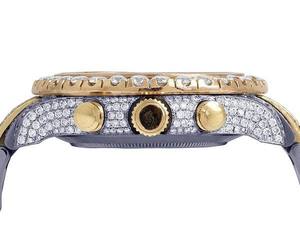 BOJ R.O.L.E.X.044 Montre Homme de Luxe à Quartz Analogique en Acier Bicolore Entièrement Sertie de Moissanite, 41MM, Résistante à l'Eau 3BAR, Style Hip Hop - Product Image 4