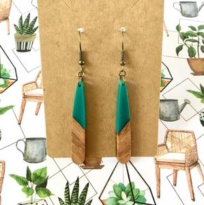 <b>Resin</b> & Wood Fashion Statement Earrings Handmade Natural Wooden Jewelry Elegant Drop Earrings for Women Party - Product Image 6