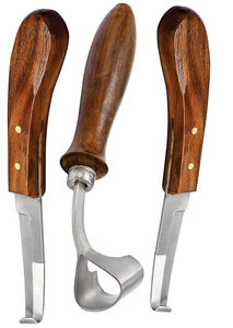 Couteau de fermeur réutilisable pour chevaux droitiers, outil de soin des sabots équin, en acier inoxydable médical avec manche en bois, pour vétérinaire et animaux de grande taille - Product Image 4