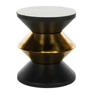 Modern Sunburst <b>Gold</b> Wire <b>Side</b> <b>Table</b> <b>Round</b> Glass Top Coffee <b>Table</b> Abstract Metal Pedestal End <b>Table</b> for Luxury Living Room Home - Product Image 3